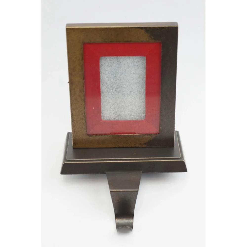 VGC W/ Box Pottery Barn Grosgrain Picture Frame Stocking‎ Holder Stand Long Hook